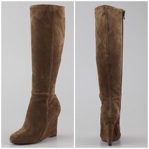 Vera Wang Lavender “Eldora” Suede Wedge Boots